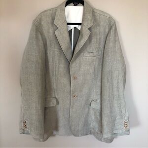 Men’s tan linen single breasted sports jacket XL